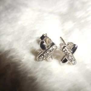 Silver Colored X Stud Earrings